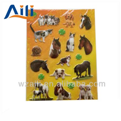 Hot selling handmade crafts 3d animal stickers pvc stickers