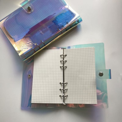 Colorful Loose-leaf Note Book PVC Cover Notebook with Snap Button Closure