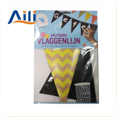 OEM string birthday party DIY flag banner advertising pennant flag paper bunting