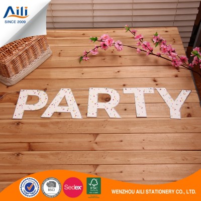 Low price custom alphabet paper party wedding bunting banner